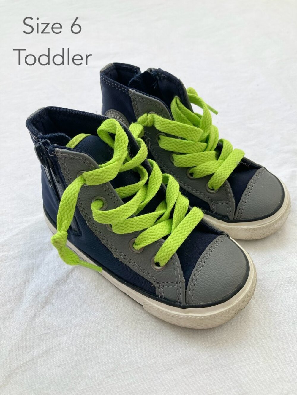 Converse Size 6 Toddler All Star Chuck Taylor Hi Top Zipper Sneakers Shoes